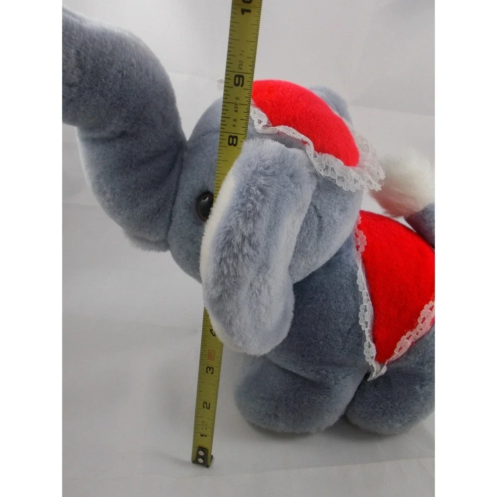 K B Bros Gray Elephant Plush Circus‎ 9 Inch Tall Stuffed Animal toy